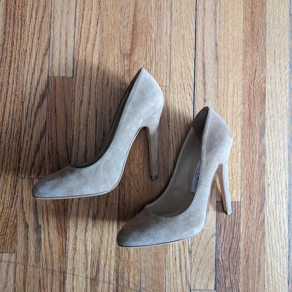 Jimmy Choo nude Bridget suede stilettos - Picture 3 of 9